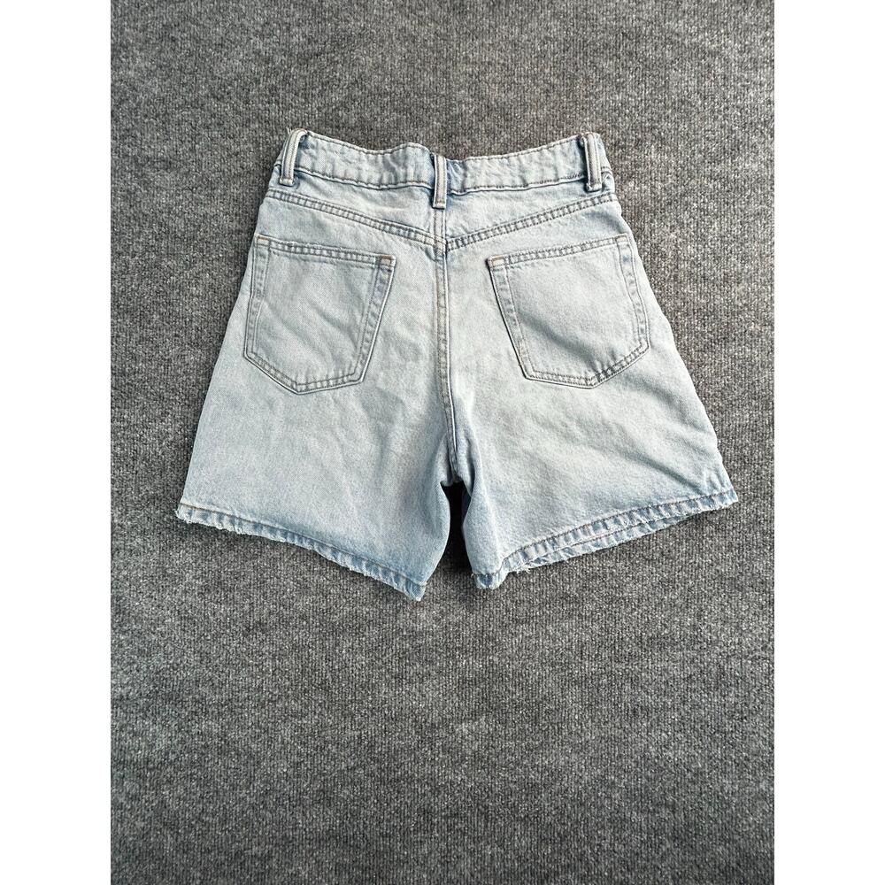 Zara High Rise Denim Shorts Women's US 2 Light Wash Mom Jean Shorts - Picture 2 of 5